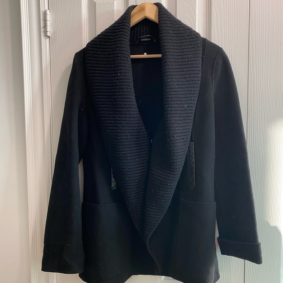Mackage black fitted wool coat